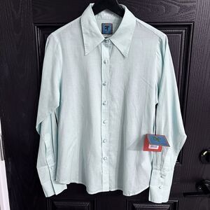 MOTHER x Chloe Fineman The Mayday Shirt Size M Fly Me Out Blue